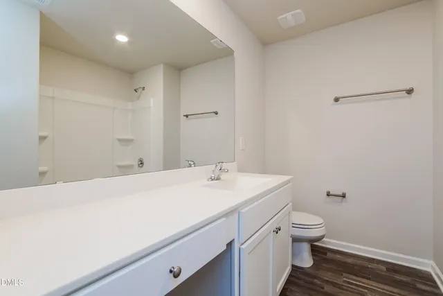 a bathroom with a sink toilet and vanity