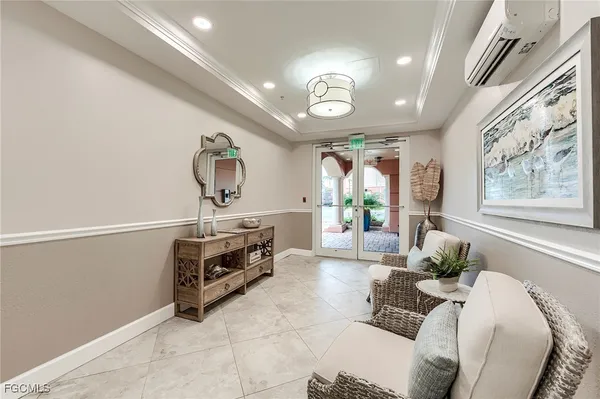 a living room with furniture