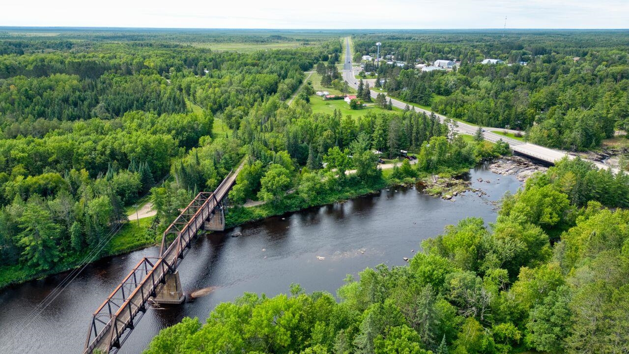 112 Highway 71 Big Falls, MN 56627 - Photo 33 of 35 Aerial view of a nearby body of water and a notable bridge