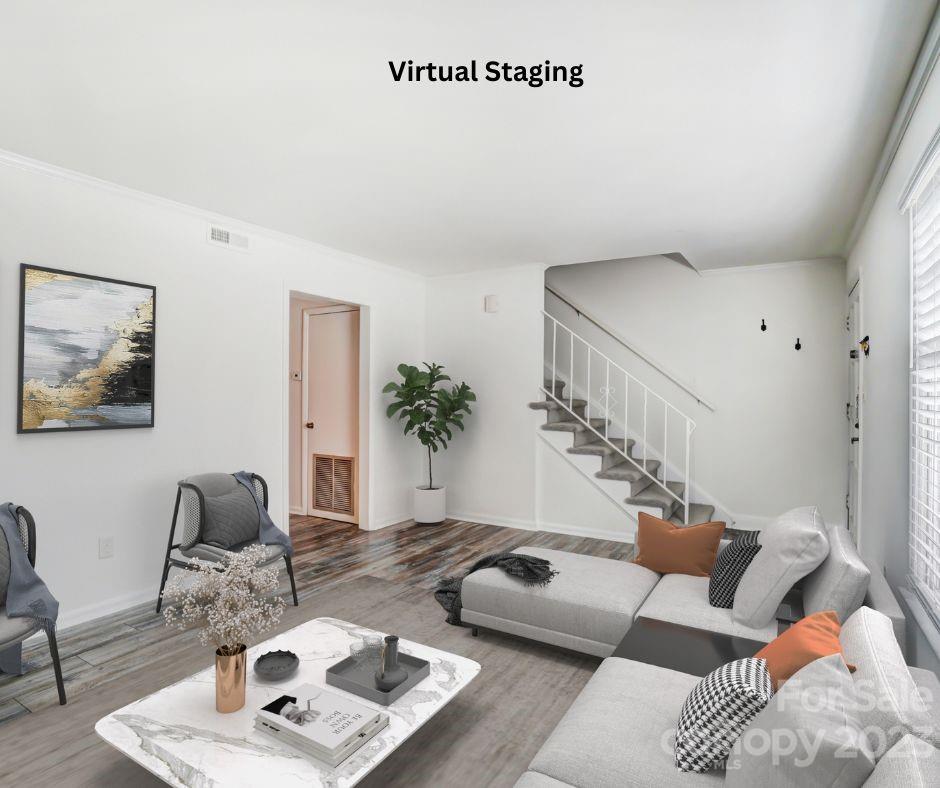 3500 Colony Road, Unit E Charlotte, NC 28211 - Photo 6 of 37 a living room with furniture and a potted plant