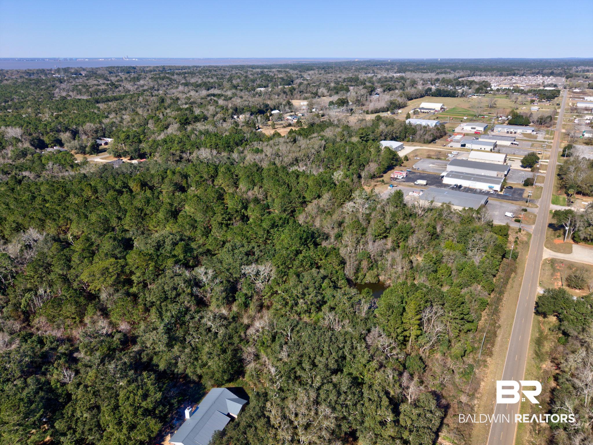 25280 Friendship Road Daphne, AL 36526 - Photo 27 of 34 Aerial view of property and surrounding area featuring a forest