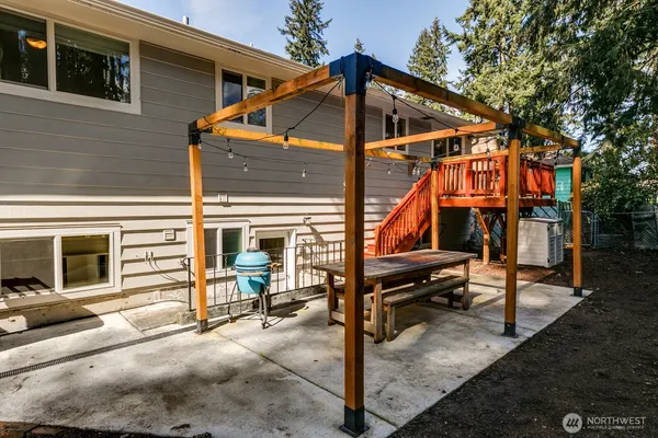 a view of a house with a patio