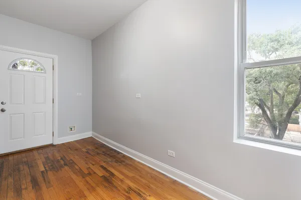 an empty room with a window