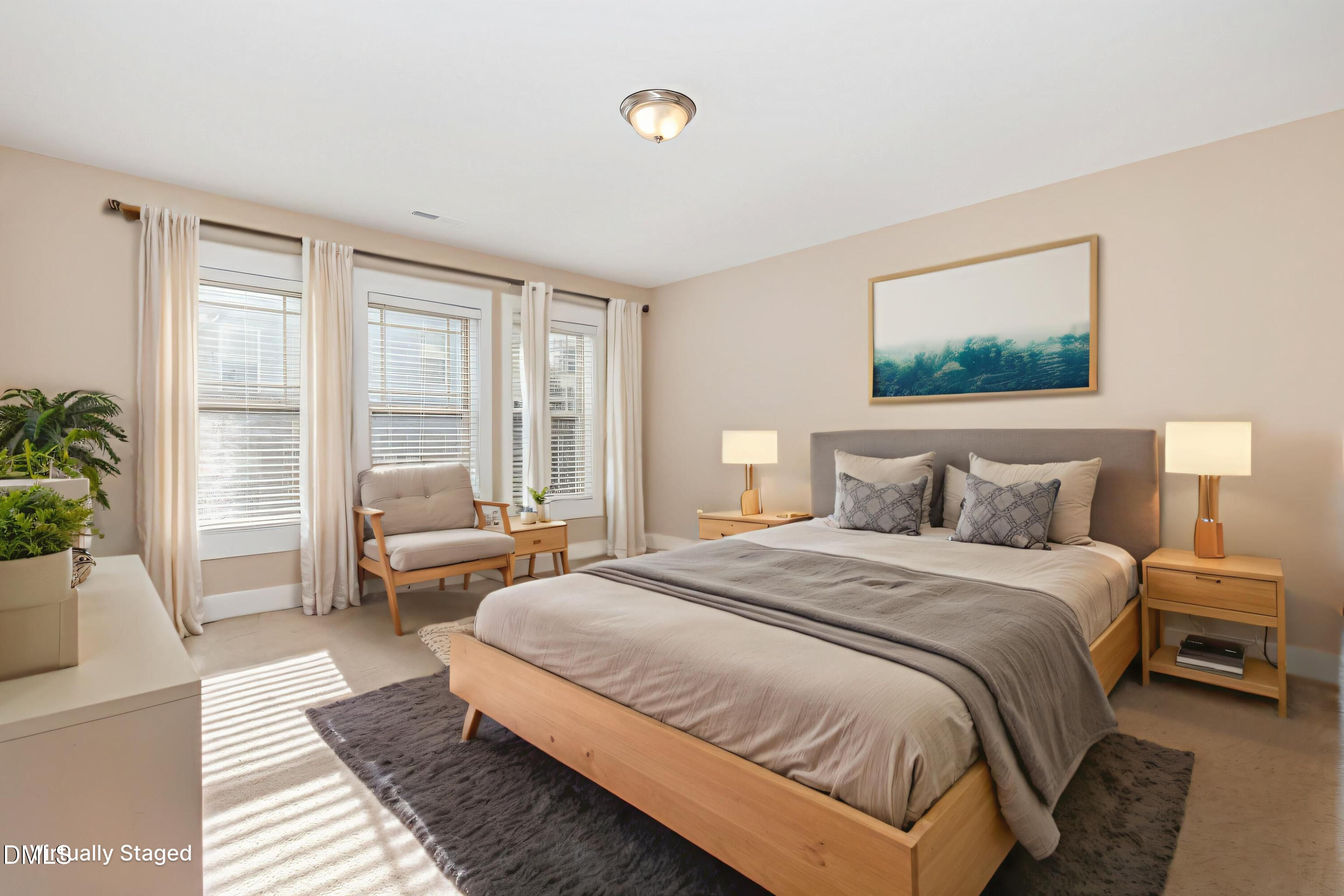 3827 Glenhaven Road Raleigh, NC 27606 - Photo 19 of 32 a spacious bedroom with a bed and glass window