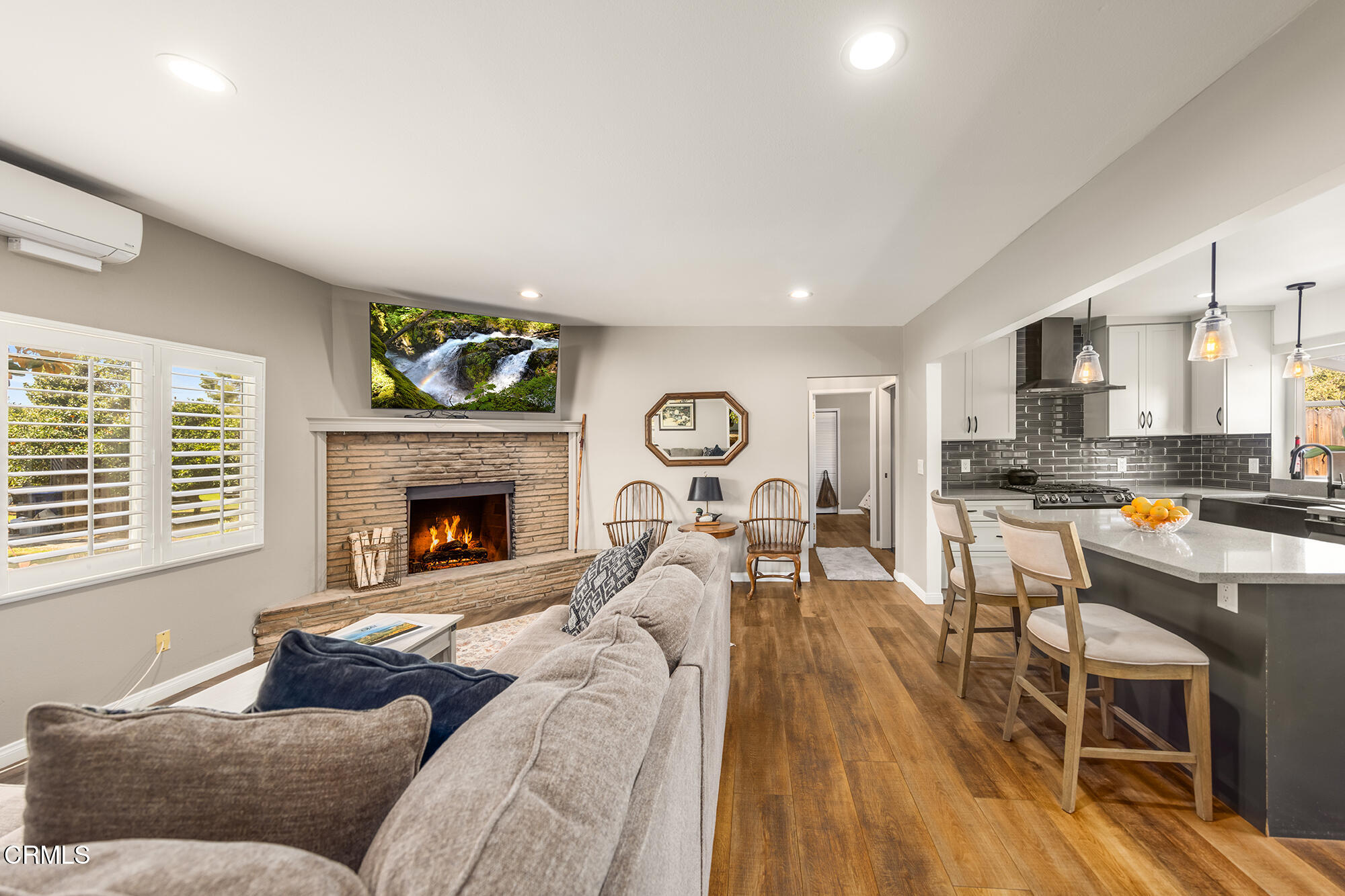 456 North Rice Road Ojai, CA 93023 - Photo 9 of 55 a living room with furniture and a fireplace