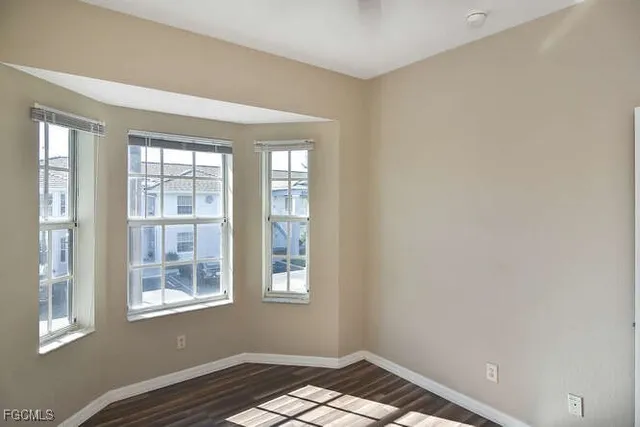 a view of a room with a window