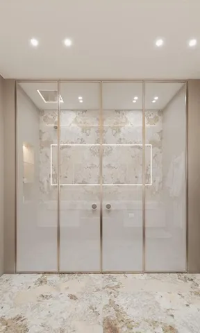 a bathroom with a shower