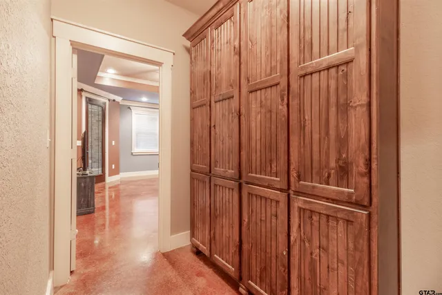 a view of a wooden door