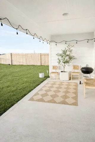 a view of a lake from a yard