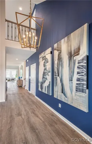 a view of gallery with windows