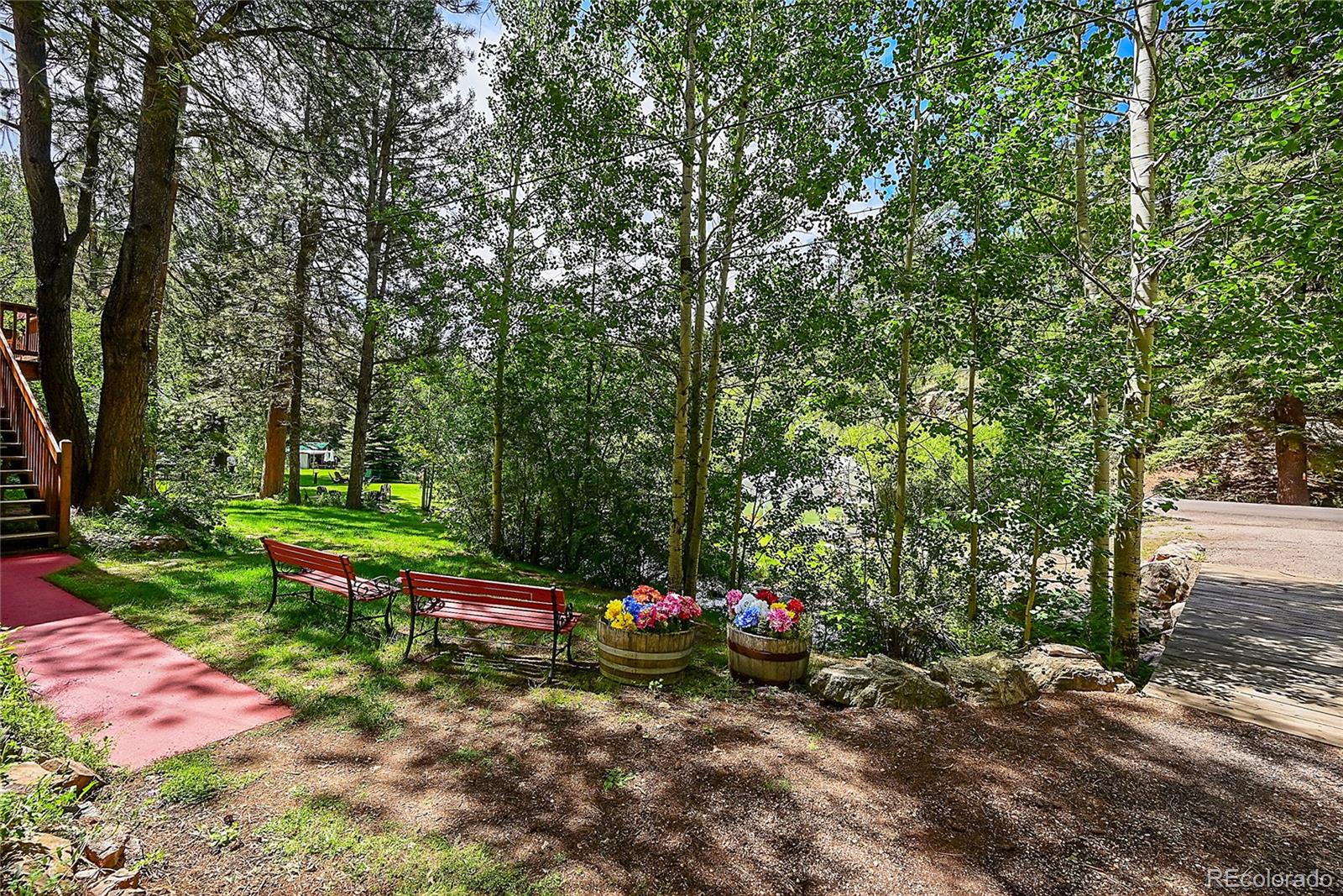 14432 South Elk Creek Road Pine, CO 80470 - Photo 21 of 50 a view of a park with large trees
