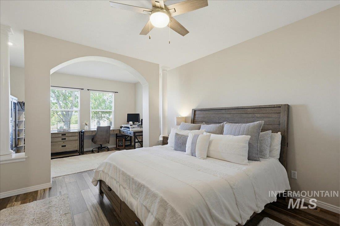 24623 Falcon Lane Caldwell, ID 83607 - Photo 17 of 40 Bedroom featuring a ceiling fan with integrated lighting
