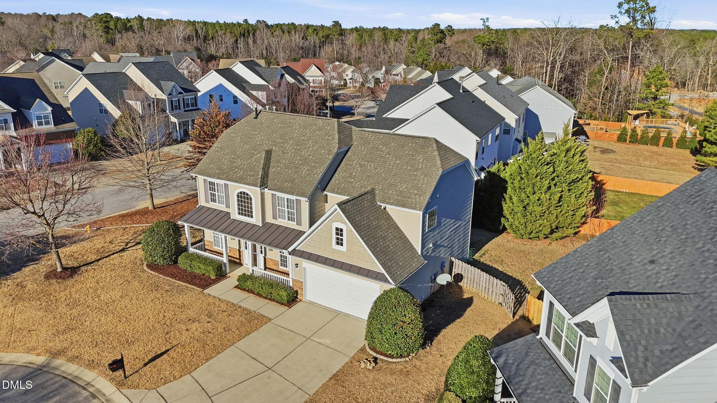5401 Onyx Mill Court Raleigh, NC 27616 - Photo 44 of 48 an aerial view of a house with a yard