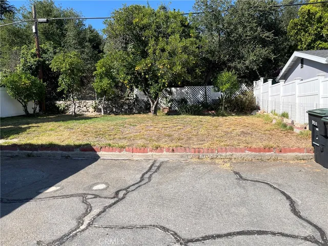 a view of a yard with plants