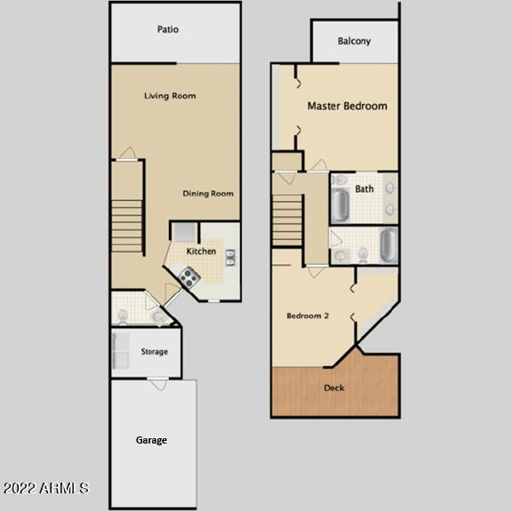 985 North Granite Reef Road, Unit 132 Scottsdale, AZ 85257 - Photo 18 of 18 floorplan 1st and 2nd floor