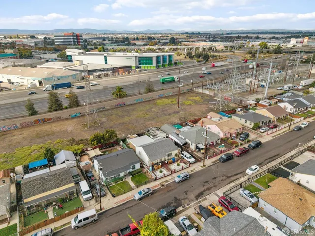 an aerial view of a city