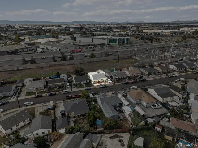 an aerial view of a city