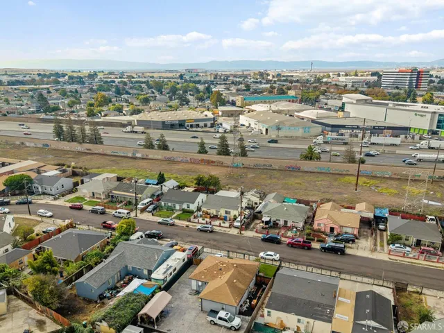 an aerial view of a city