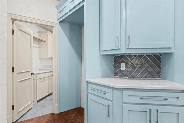 a view of wooden cabinets