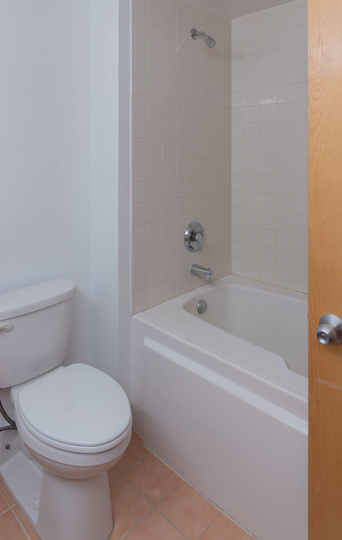 1250 West Van Buren Street, Unit 203 Chicago, IL 60607 - Photo 15 of 15 a white toilet sitting next to a bath tub