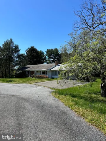 a view of a road with a yard