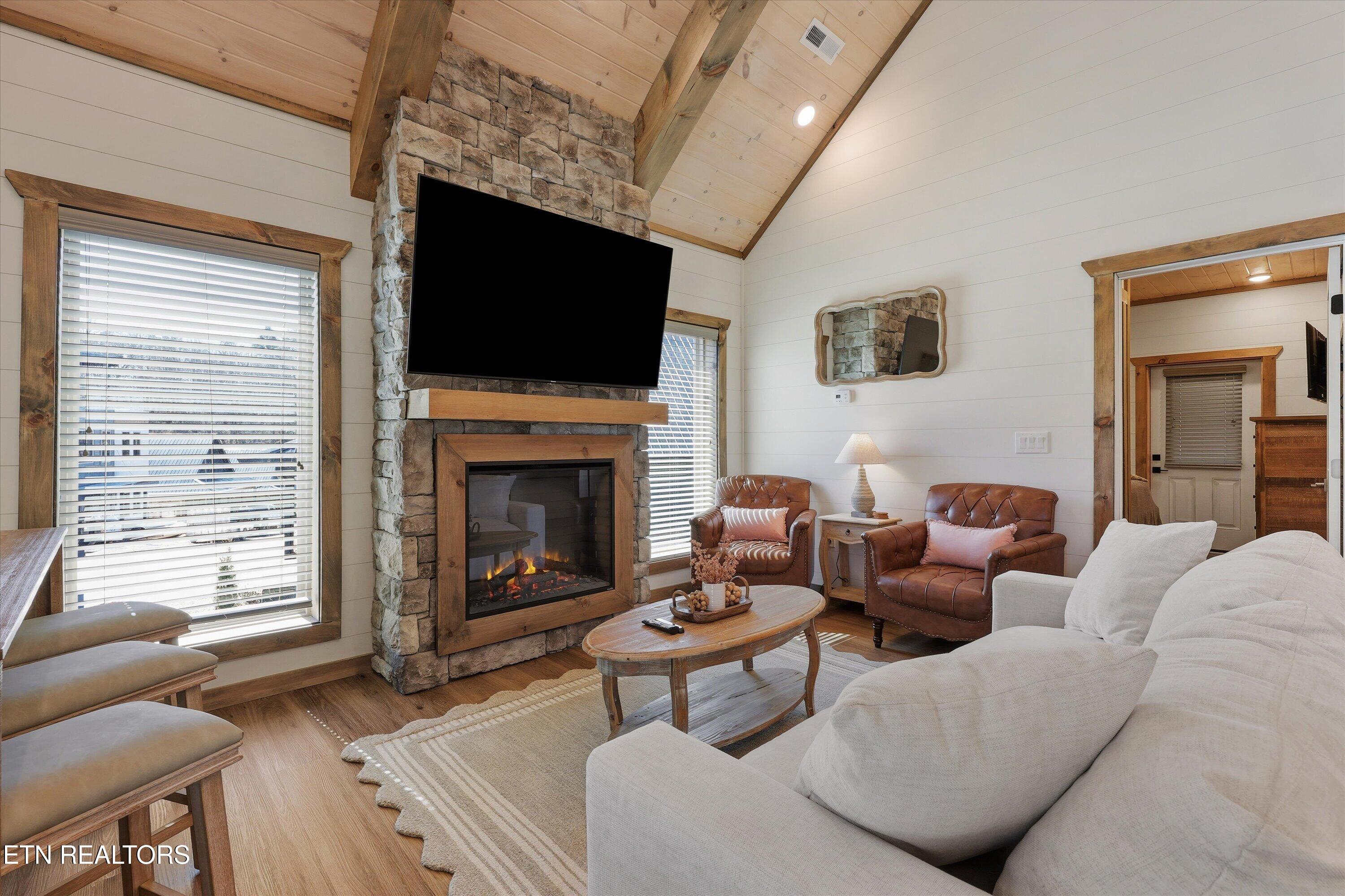 591 Warbonnet Way Pigeon Forge, TN 37863 - Photo 12 of 44 Stone-faced Electric Fireplace