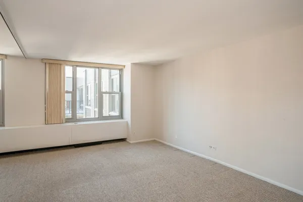 an empty room with a window