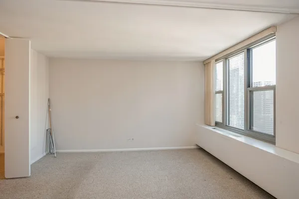 an empty room with a window