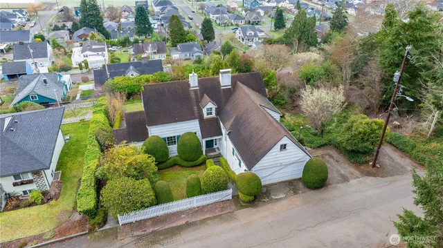 an aerial view of a house