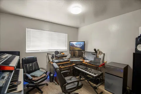 a room with furniture and a window