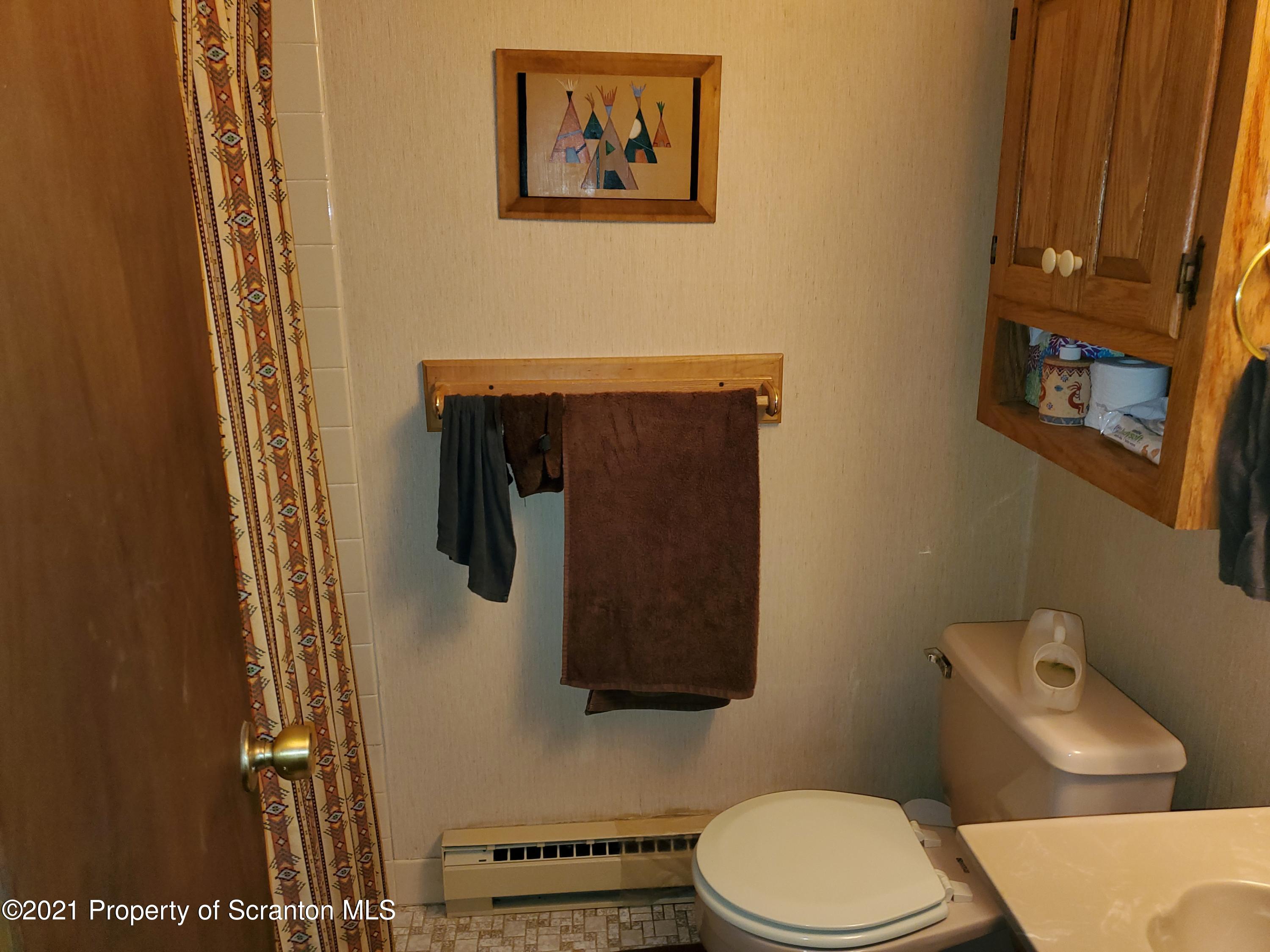 1280 Mitchell Road Montrose, PA 18801 - Photo 10 of 28 a bathroom with a toilet and a shower curtain
