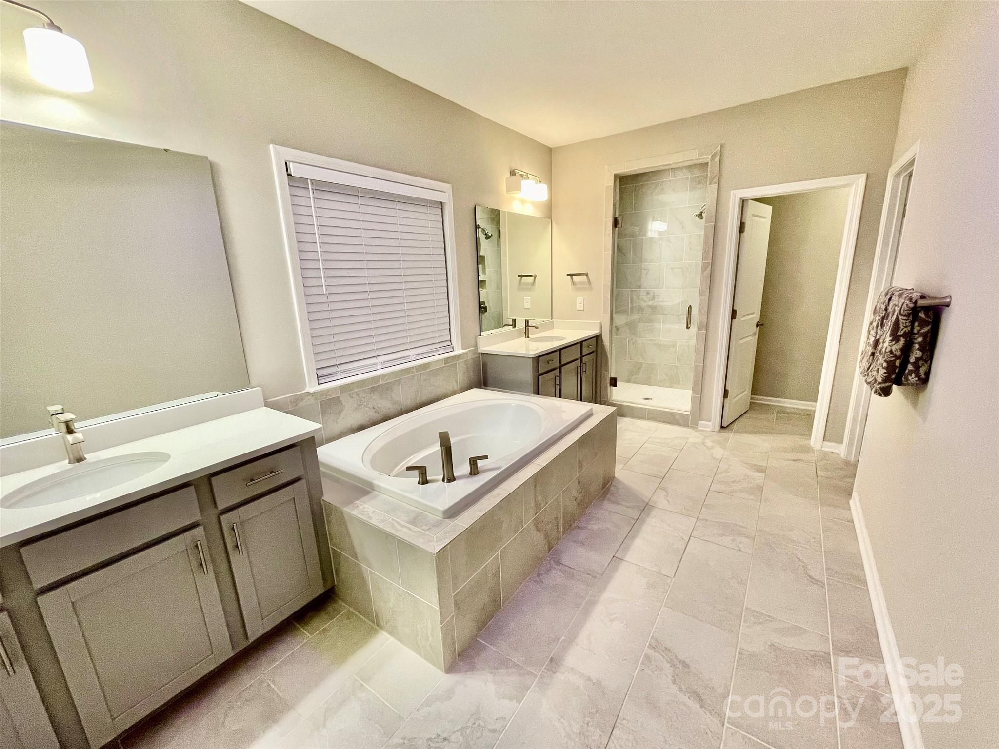 278 West Waterlynn Road Mooresville, NC 28117 - Photo 28 of 46 a spacious bathroom with a tub sink shower and mirror
