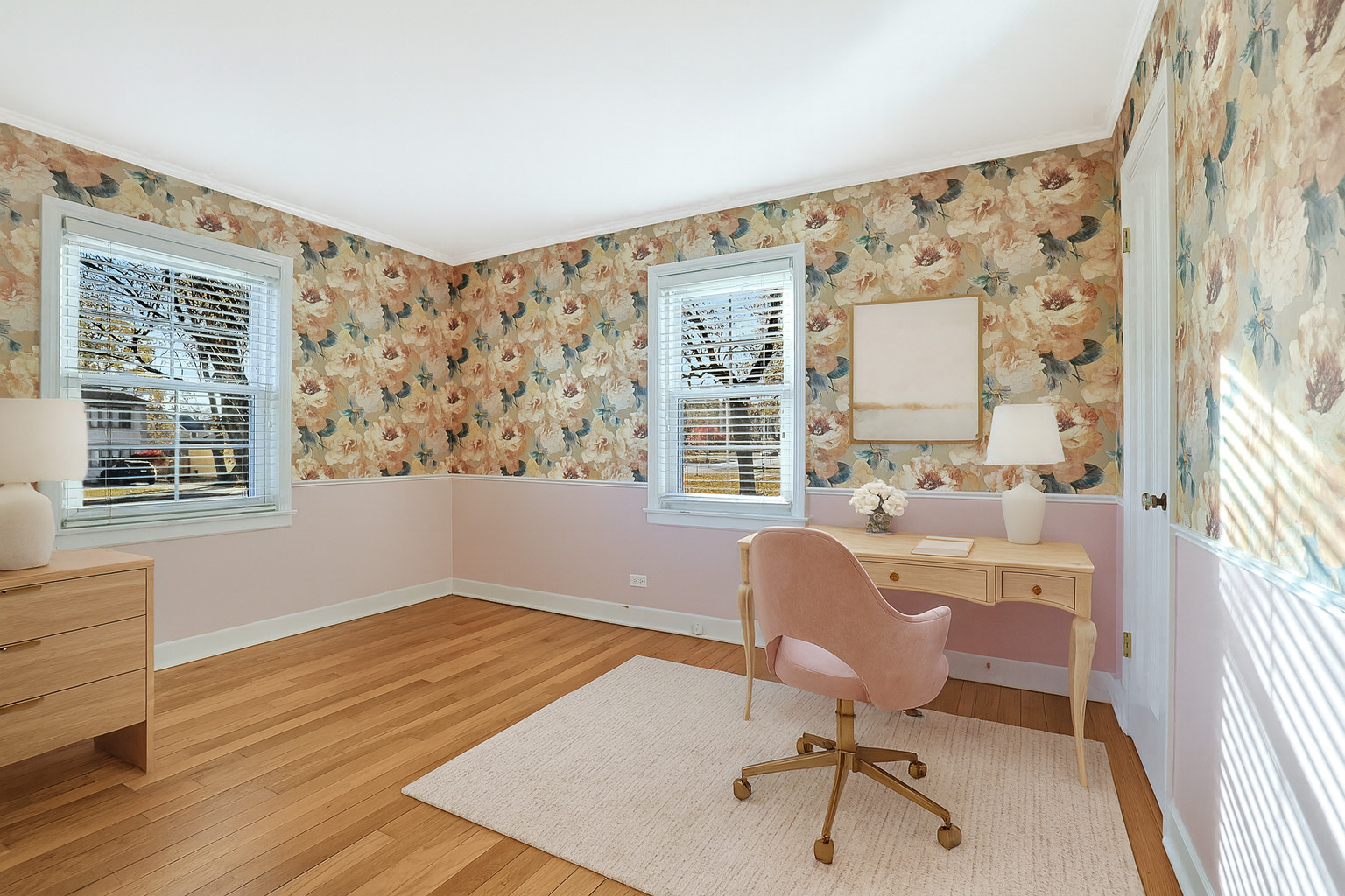 120 South Rohlwing Road Palatine, IL 60074 - Photo 20 of 49 a workspace with wooden floor and a window