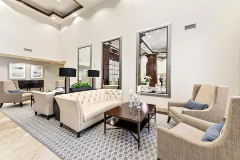 a view of a city with tall buildings