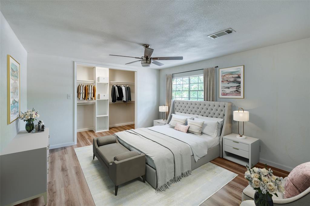 a bedroom with a bed furniture and a window