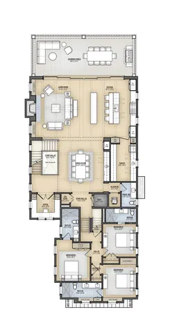 an aerial view of beach and ocean