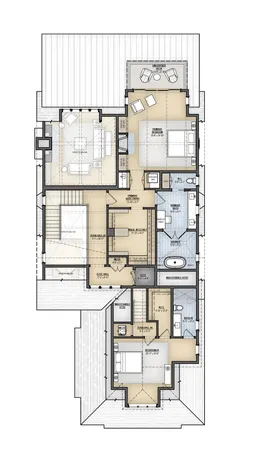 an aerial view of multiple house