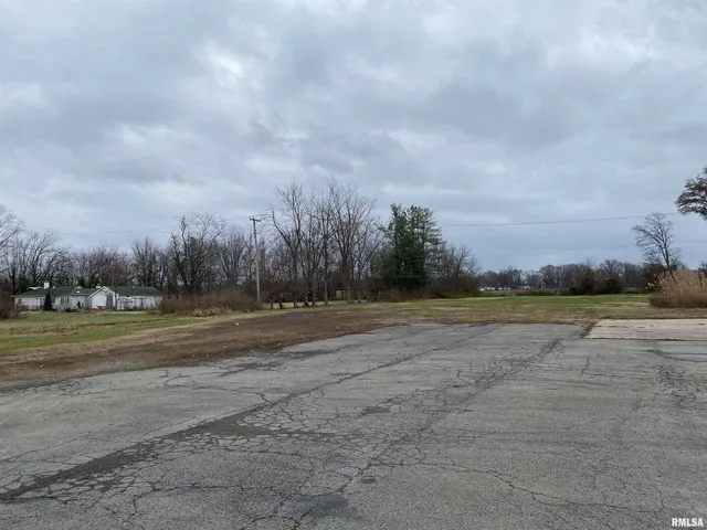 a view of a field with trees