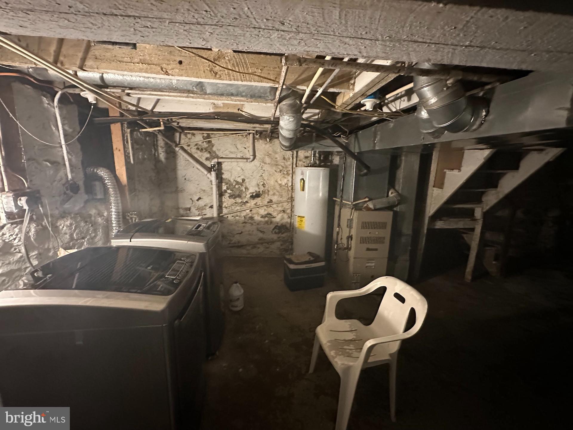 3926 Ridgewood Avenue Baltimore, MD 21215 - Photo 20 of 21 Dimly lit basement with utility features.