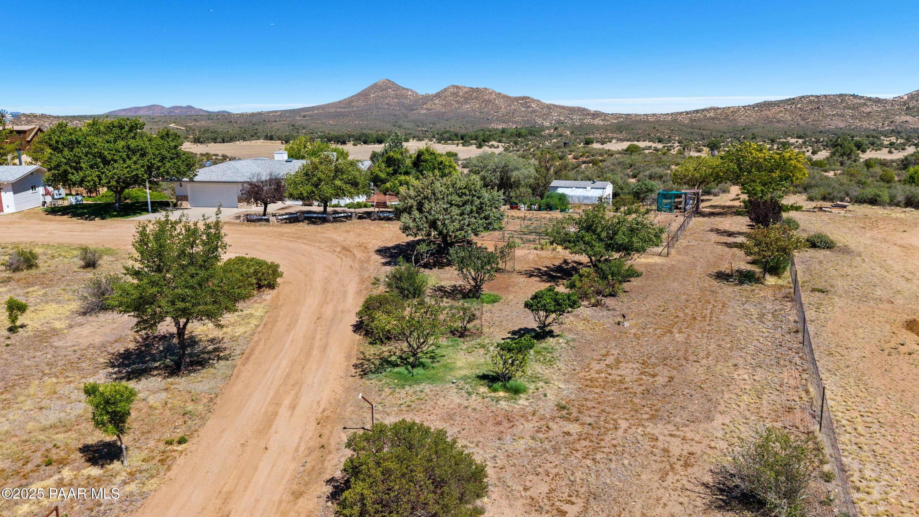 11800 West Faded Whistle Road Prescott, AZ 86305 - Photo 57 of 65 Aerial View Garden & Green House