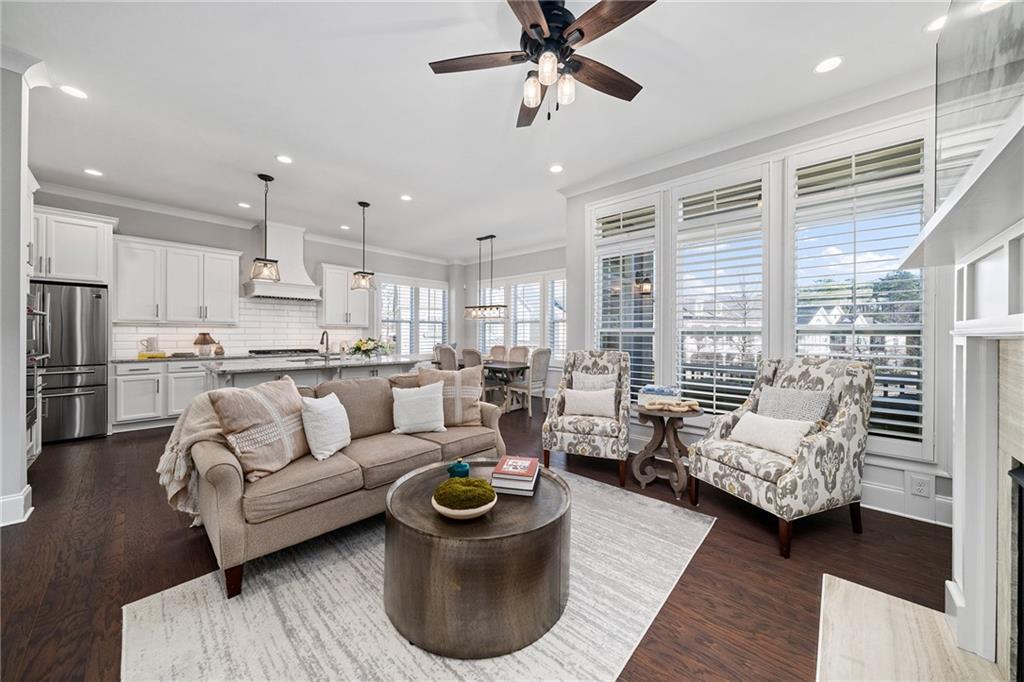 165 Rowan Avenue Alpharetta, GA 30009 - Photo 16 of 84 a living room with furniture and a large window