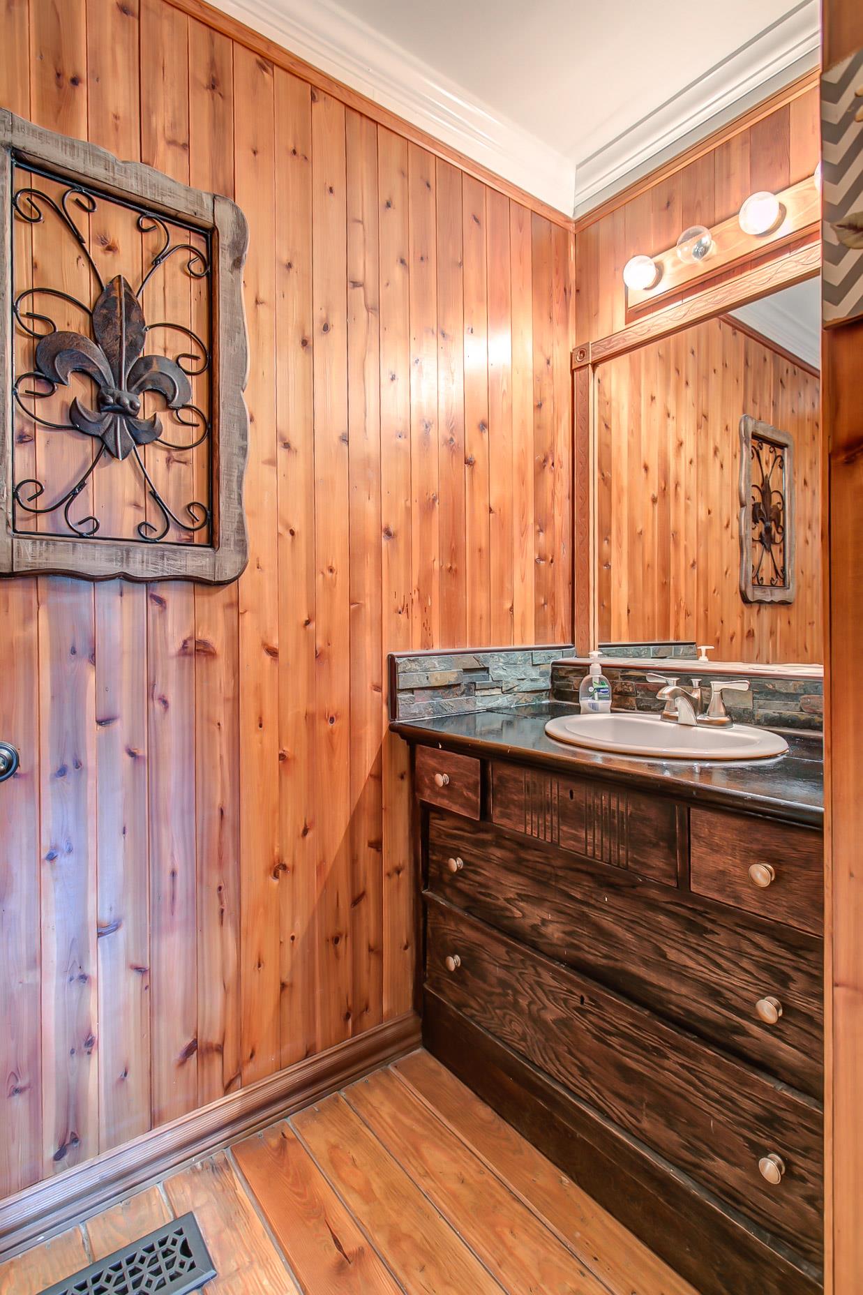 4432 Harpeth School Road Franklin, TN 37064 - Photo 18 of 30 Wood-paneled walls add warm, rustic charm to this full bath.
