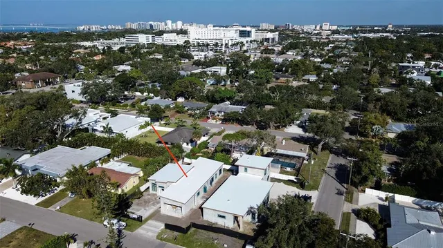 an aerial view of a city