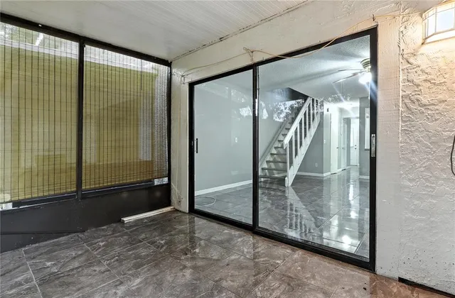 a view of a large window