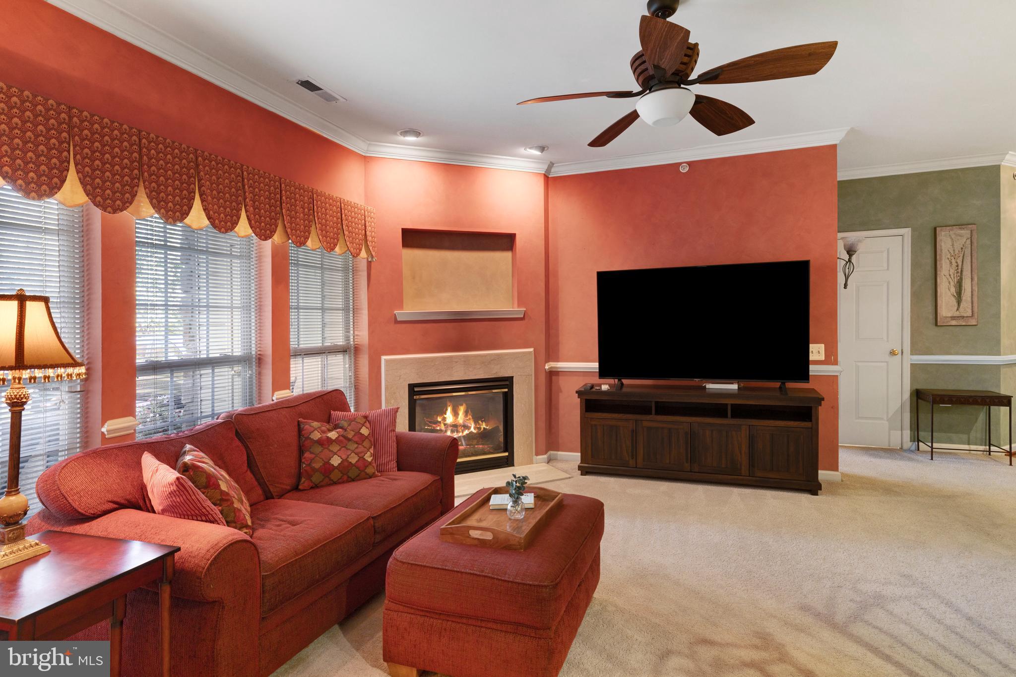 100 Fiddleleaf Lane, Unit 104 Warrington, PA 18976 - Photo 6 of 20 a living room with furniture a flat screen tv and a fireplace