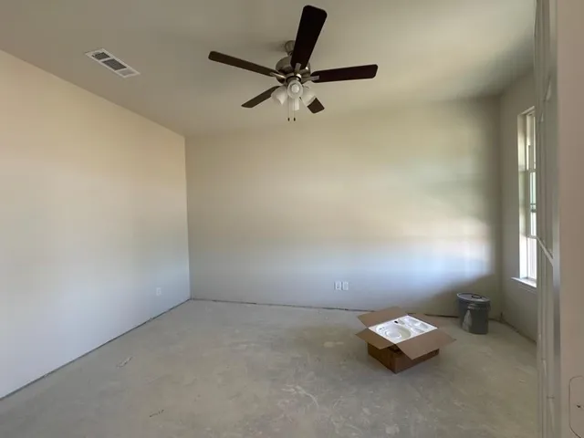 an empty room with a window