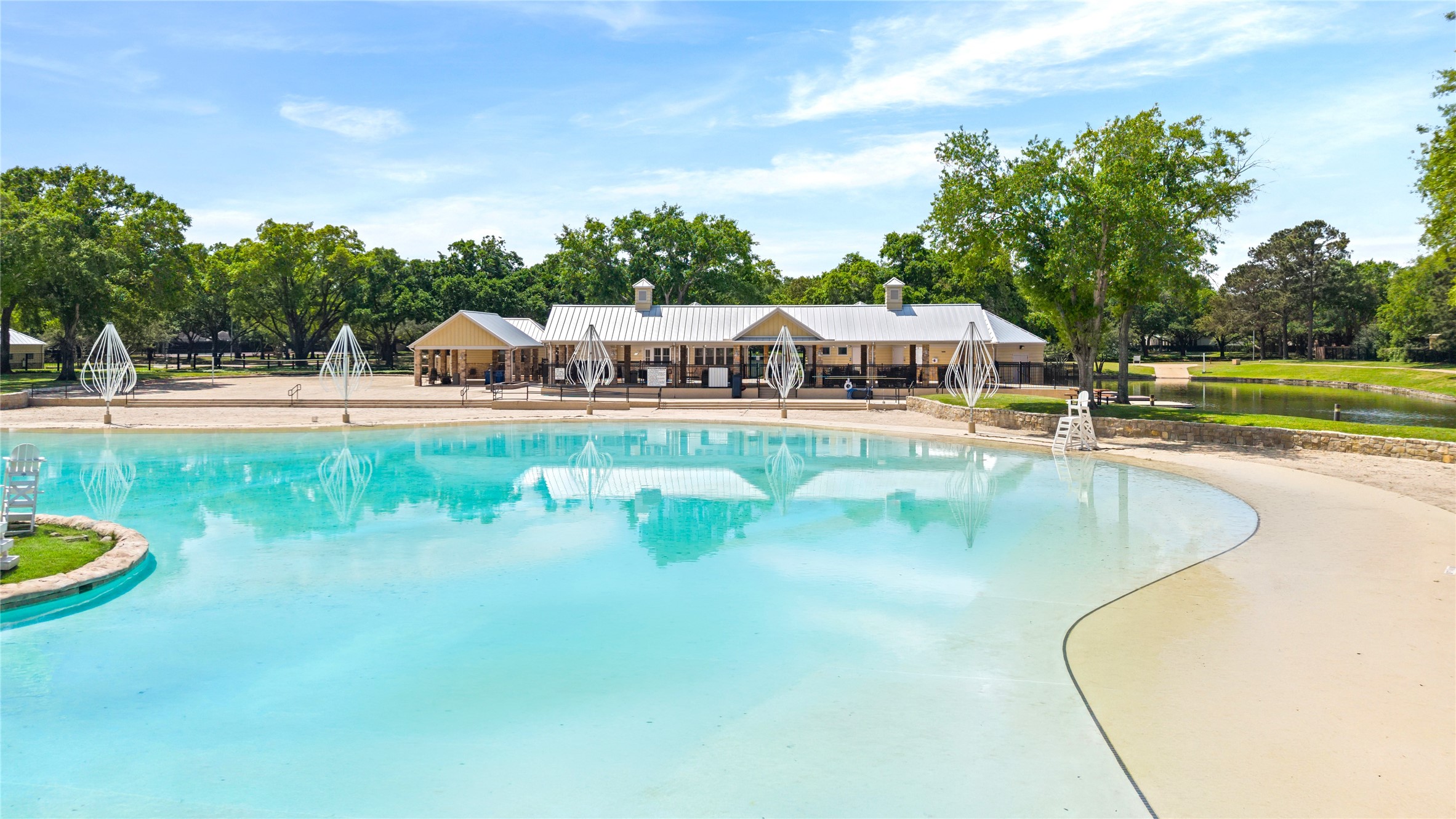 4707 Stackstone Lane Katy, TX 77450 - Photo 38 of 50 swimming pool view with a garden space