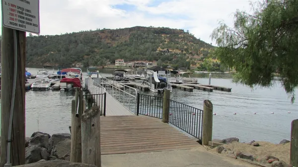a view of a terrace with a lake view