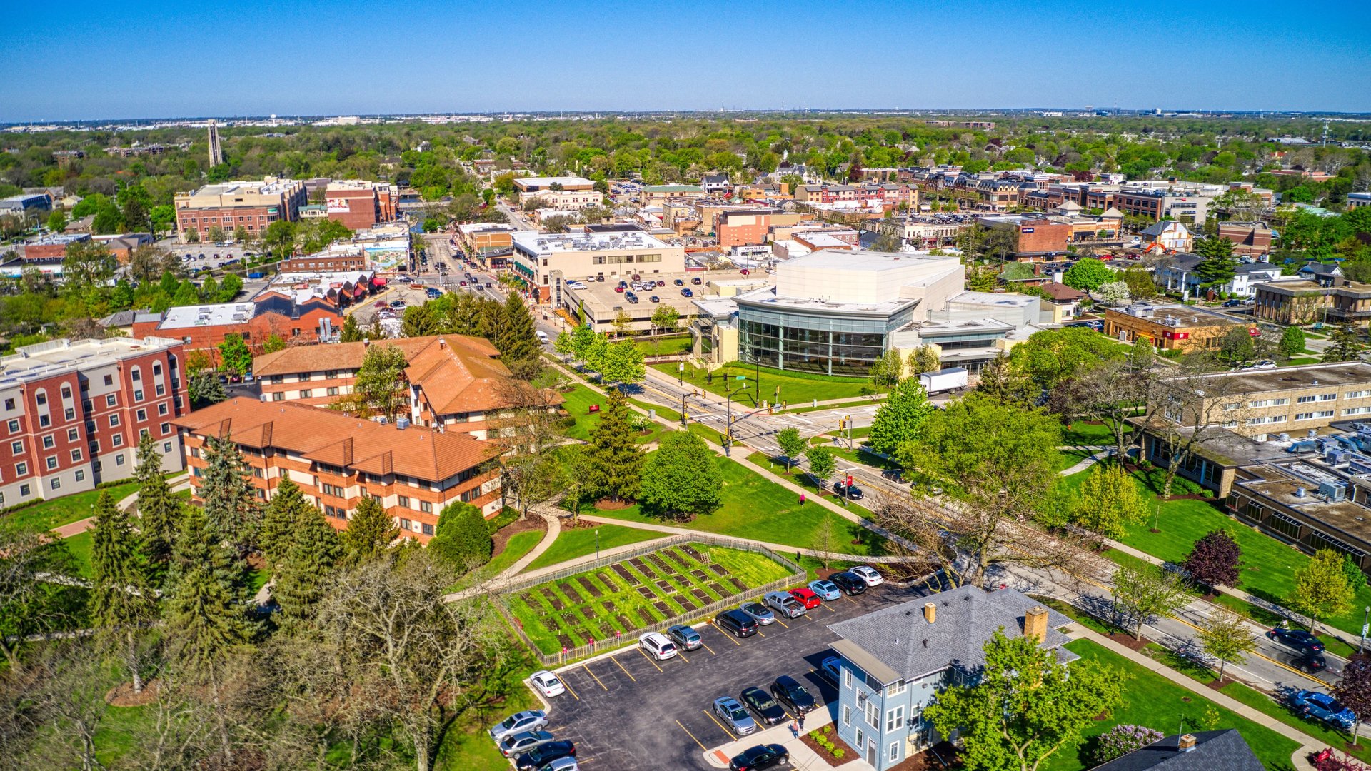 616 East 5th Avenue, Unit 101 Naperville, IL 60563 - Photo 56 of 57 an aerial view of residential houses with outdoor space