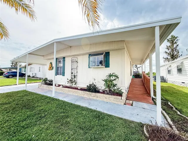a view of a house with a patio